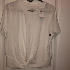 Hollister white tee with a twist in front